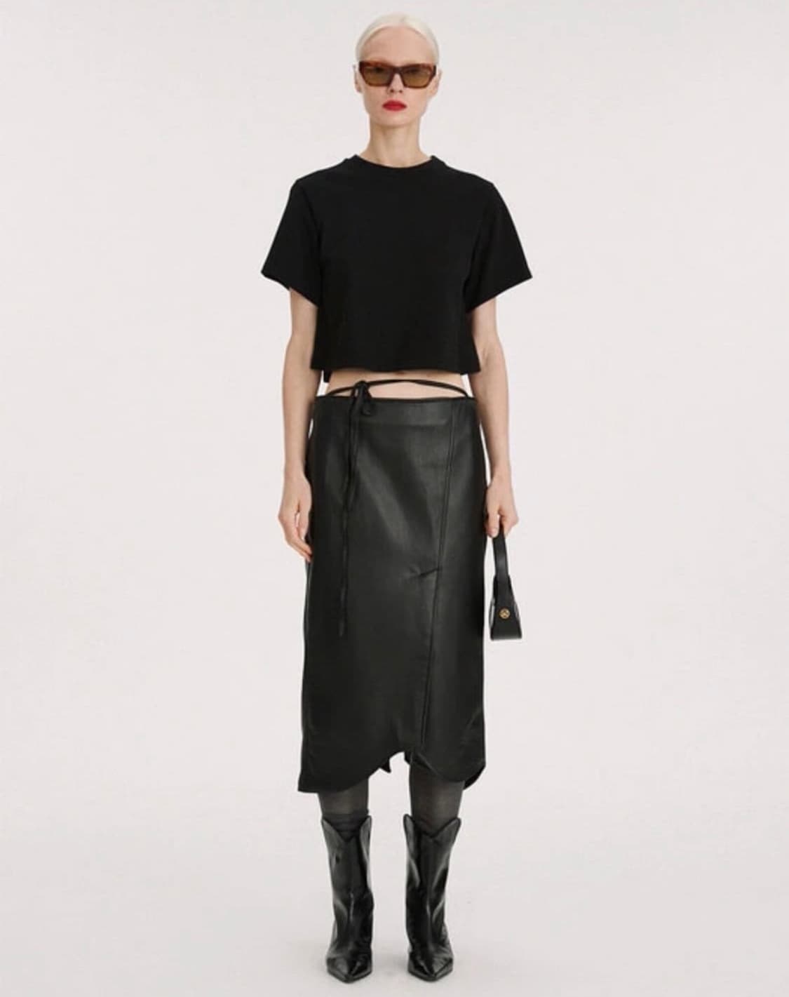 렉토 로우라이즈 레더스커트 s (새재품) 상품이미지1