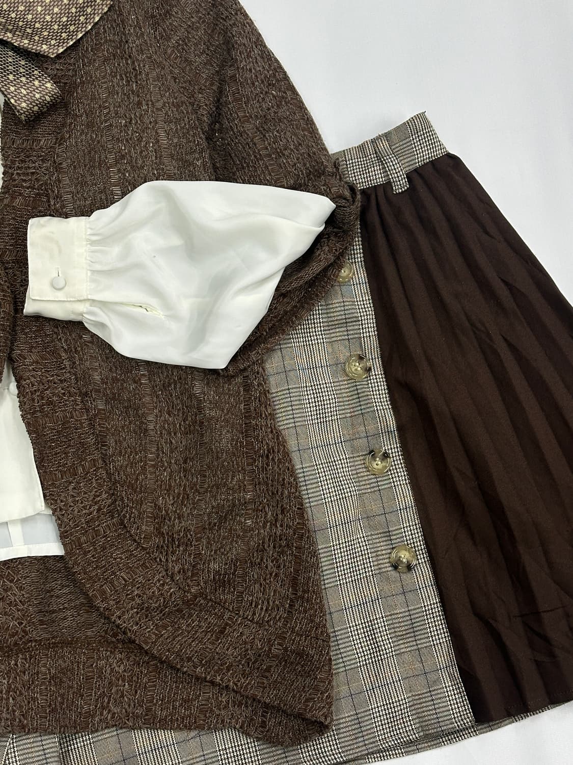 🤎바선생 코디세트🤎라떼갸루 러블리 가을 니트 셔츠 스커트 일본 빈티지 상품이미지2