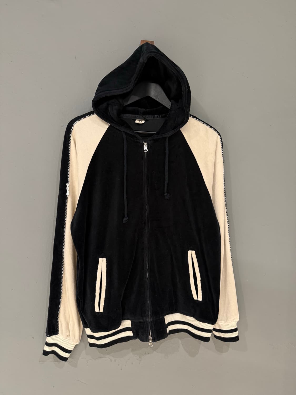 raglan 2-way velvet hood zip-up 상품이미지6