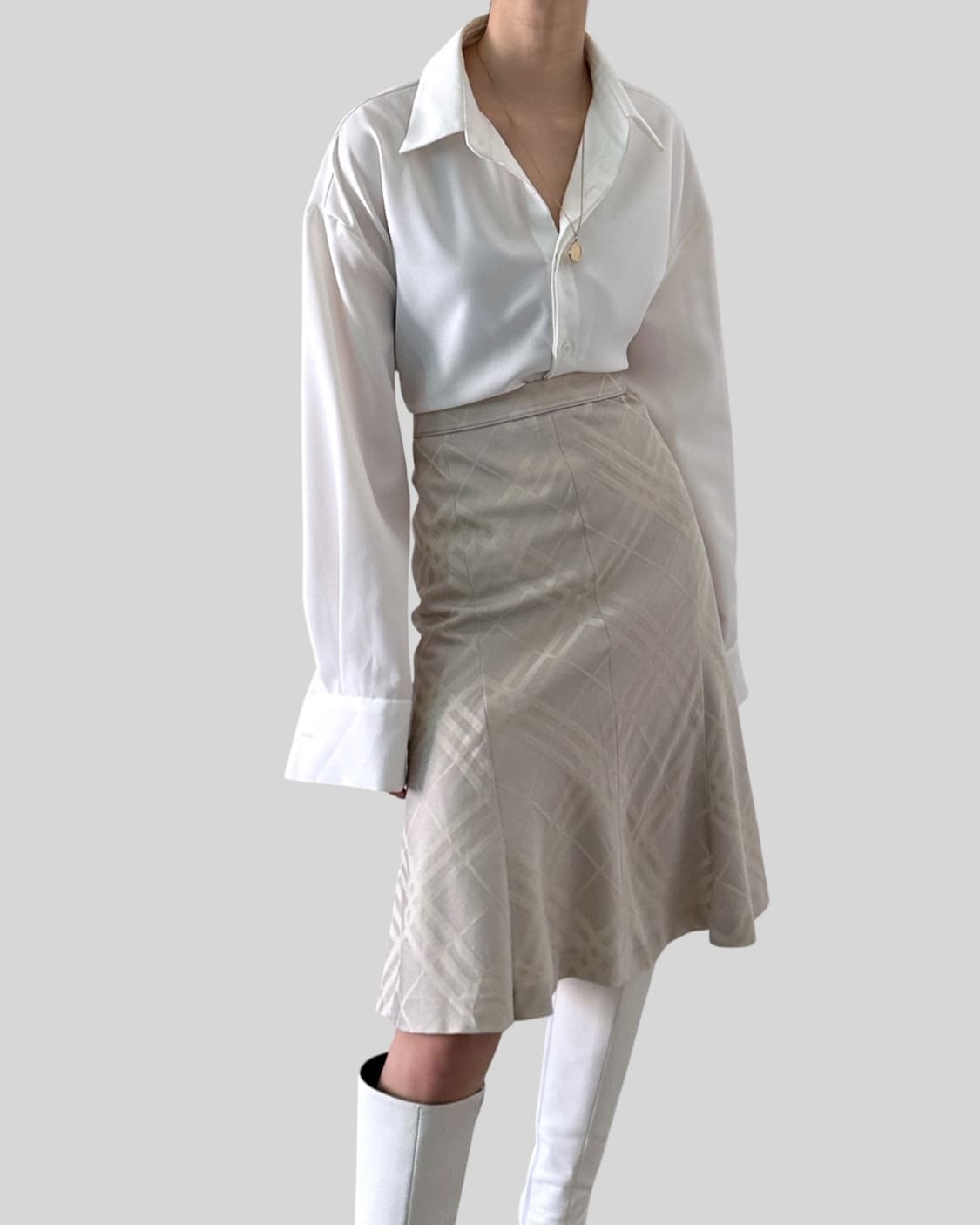 (BURBERRY)beige checker skirt 상품이미지2