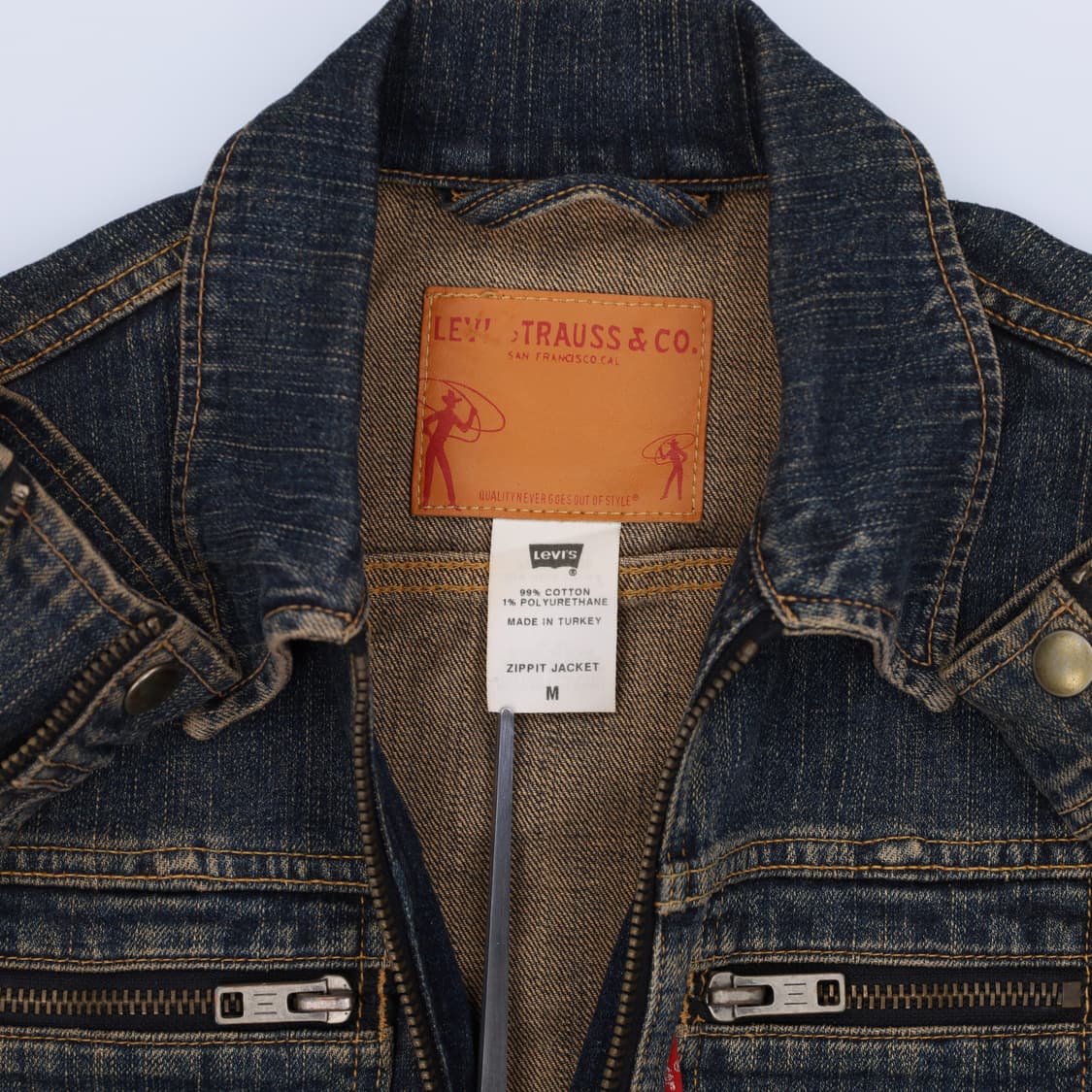 [M] 리바이스 여성 00s 데님 지핏 라이더 청자켓 N7015 상품이미지4