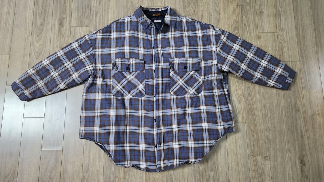 KAPITAL 캐피탈 넬 체크 x 퀼팅 슬래피 셔츠 코트 사이즈2 상품이미지1