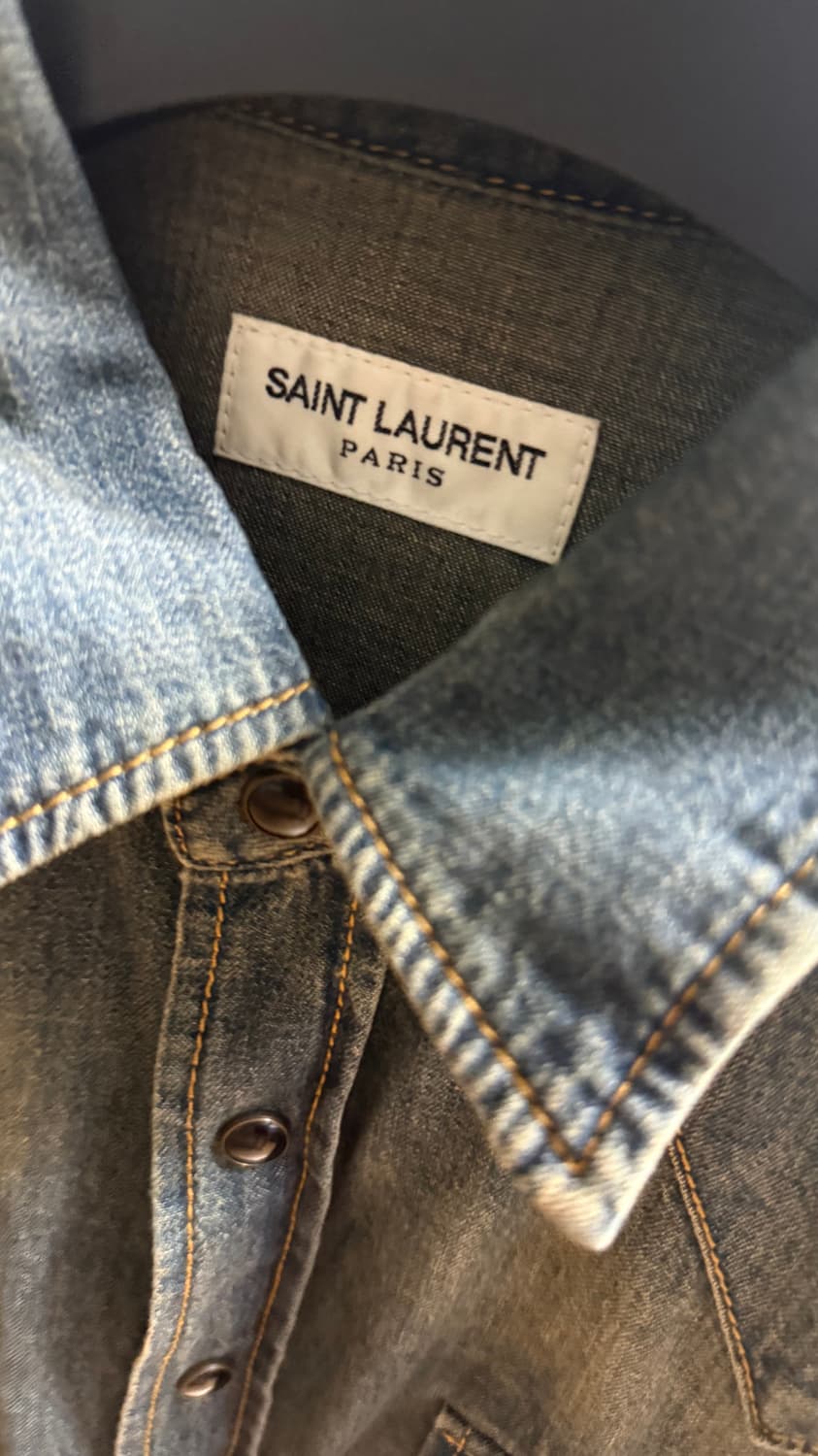 남성 웨스턴 데님 셔츠 - 딥 빈티지 블루 / 597059Y880U425 상품이미지5