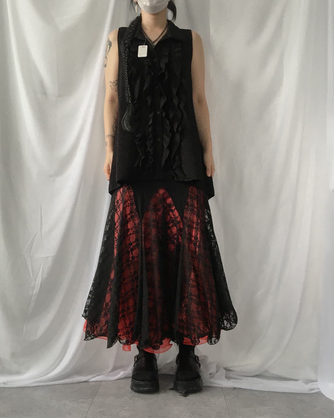 Frill point shirt sleeveless 상품이미지6