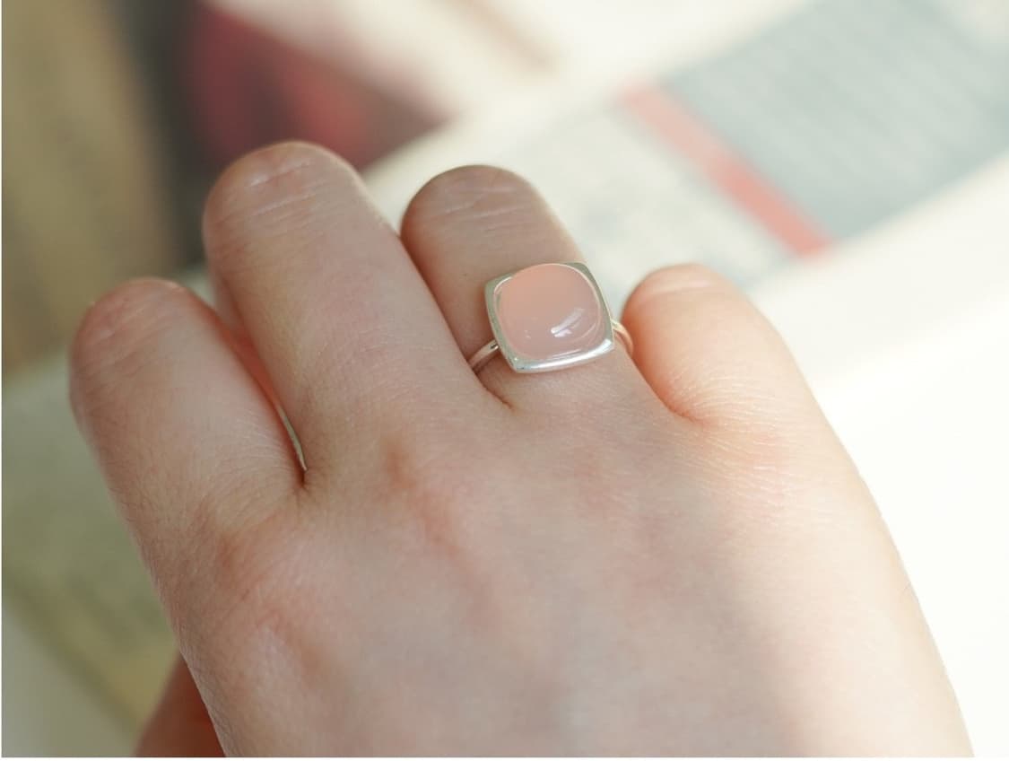 실버925 천연석 반지/ 히티드핑크 상품이미지1