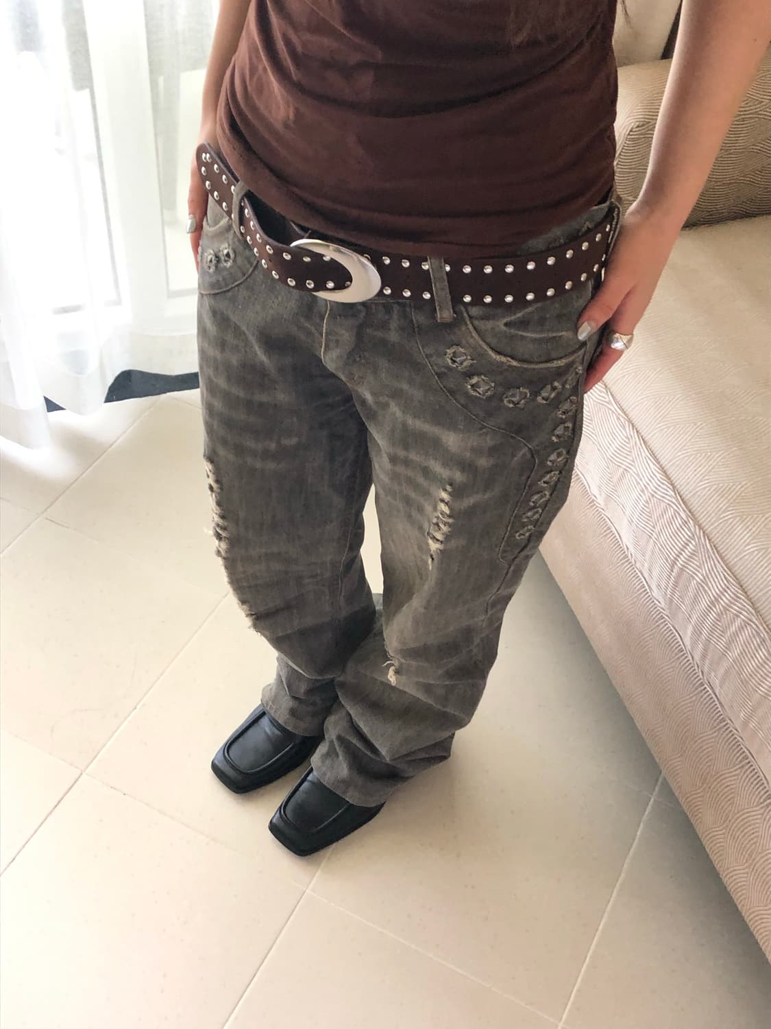 gracy stud jean 상품이미지1