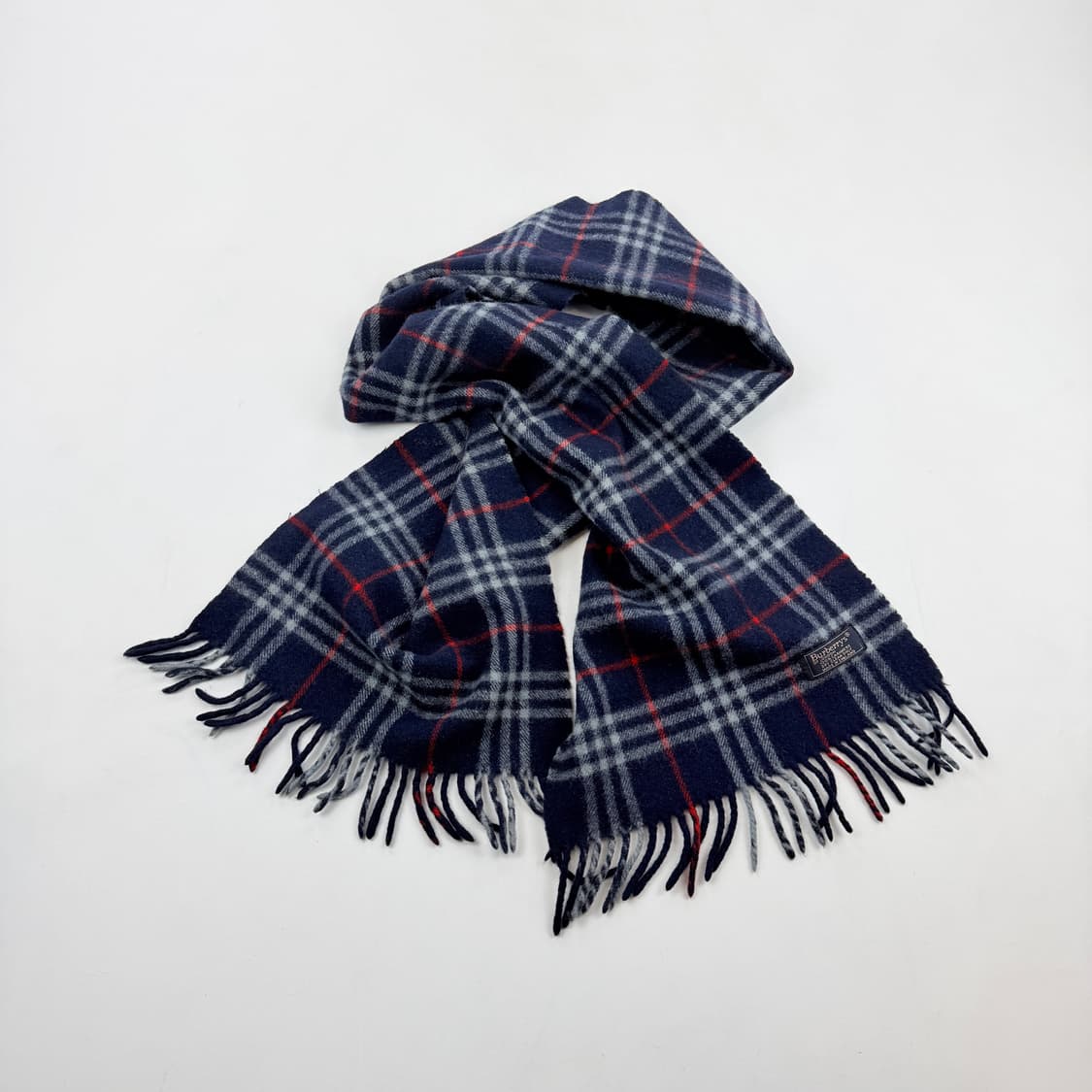 버버리 네이비 체크 머플러 정품 상품이미지1