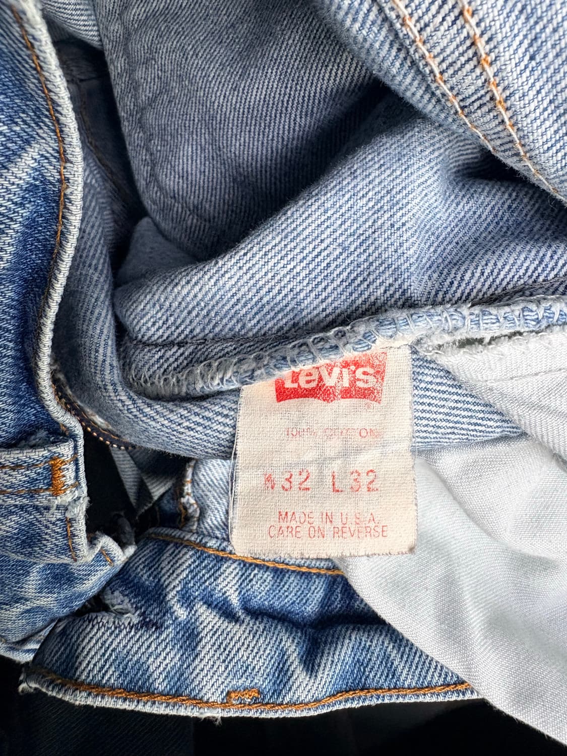 (32x32) 90s 리바이스 517 오렌지탭 USA 연청 부츠컷 데님 상품이미지5
