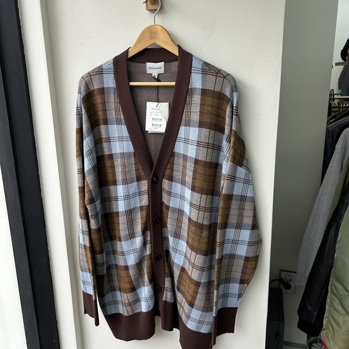 15911 - 솔리드 옴므 시우민 체크 니트 가디건 상품이미지2