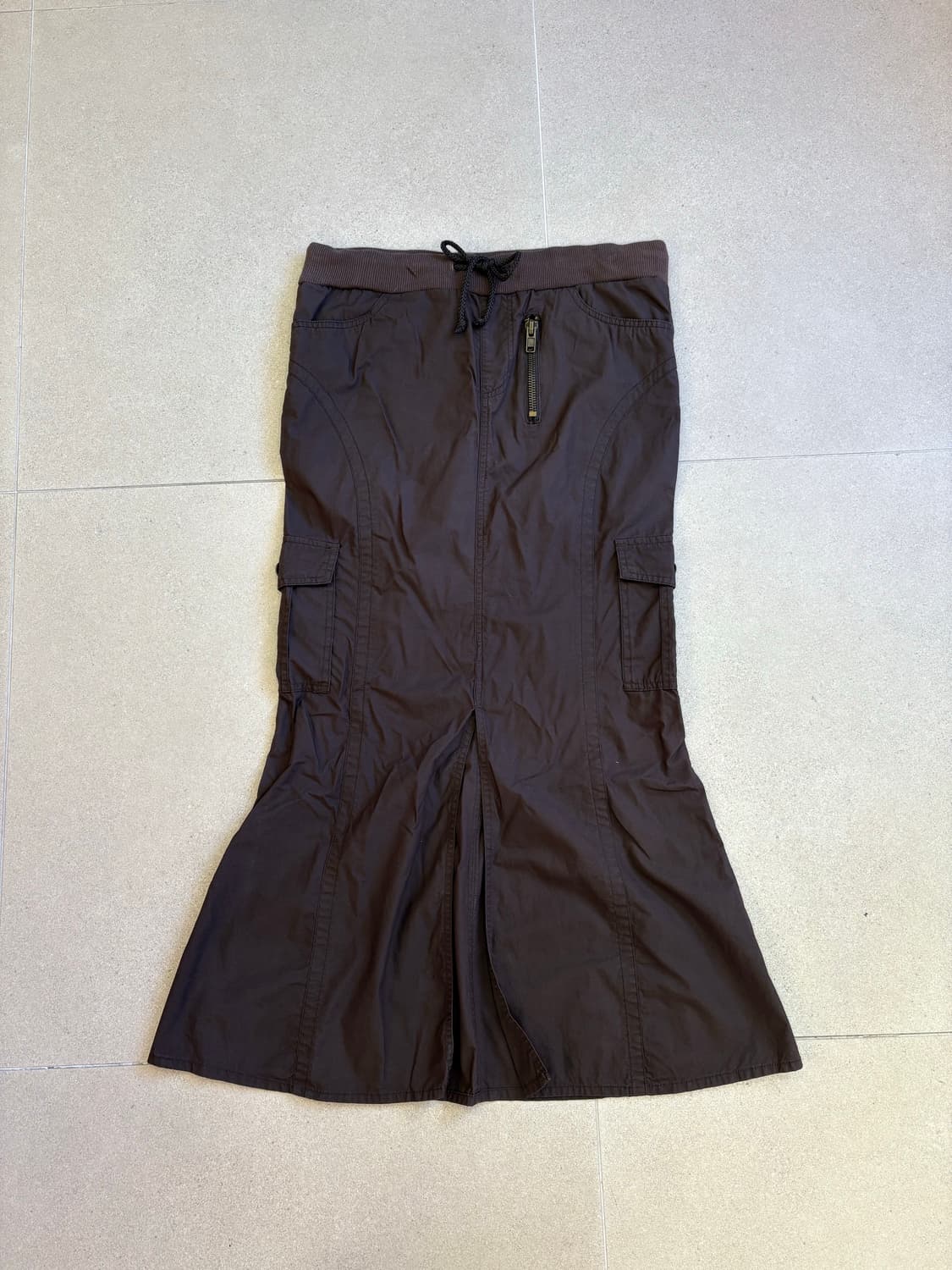 브라운 카고 롱스커트 상품이미지1