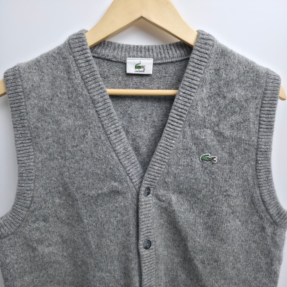 [M] 라코스테 울 니트 베스트 그레이 상품이미지2