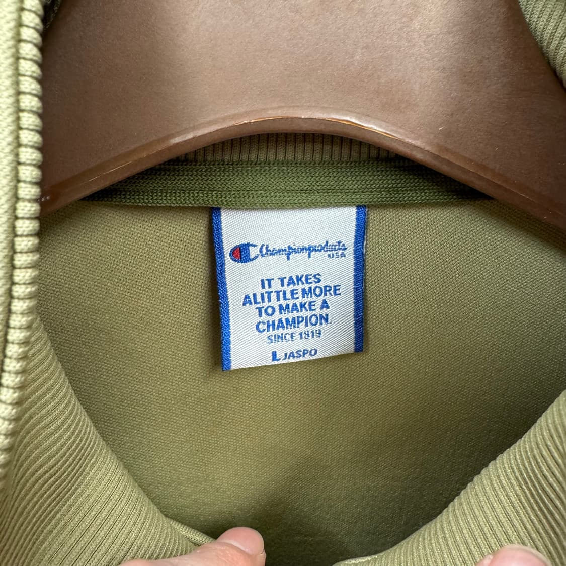 90s 챔피온 재팬 골드윈 져지 사이드 트랙 라인 포인트 카키 상품이미지6