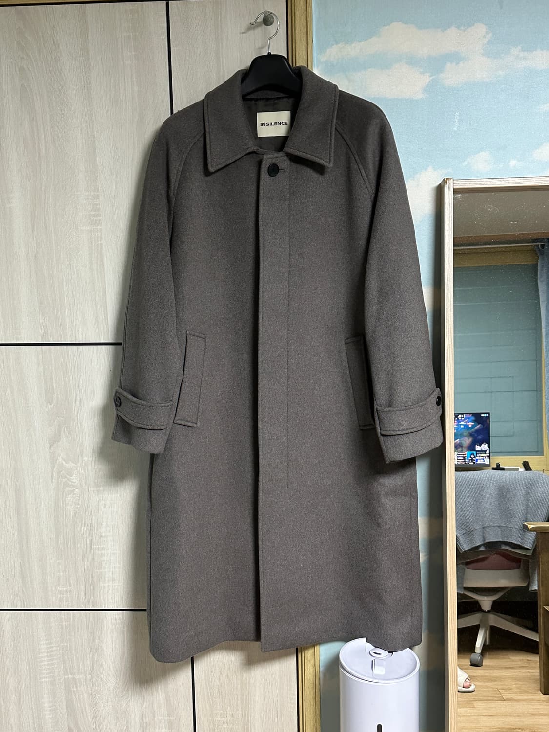 (L) 인사일런스 MTR 캐시미어 발마칸 코트 GREY BROWN 상품이미지2