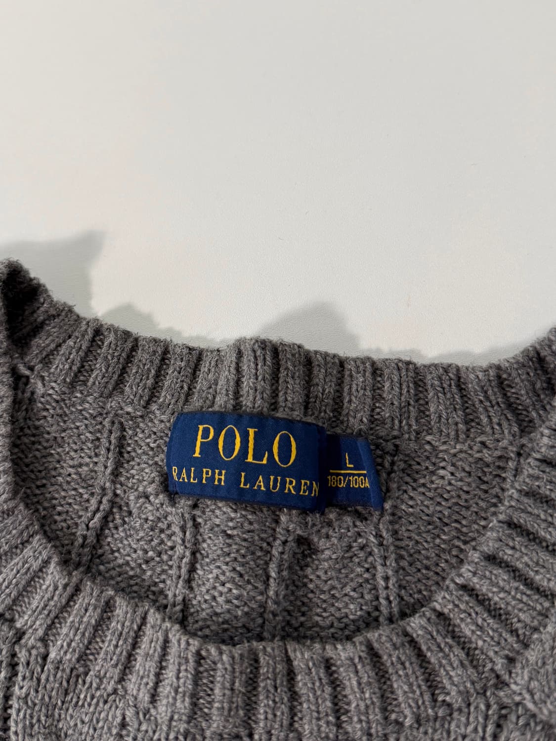 폴로 랄프로렌 루즈핏 신형 딥그레이 코튼 꽈배기 니트 상품이미지5