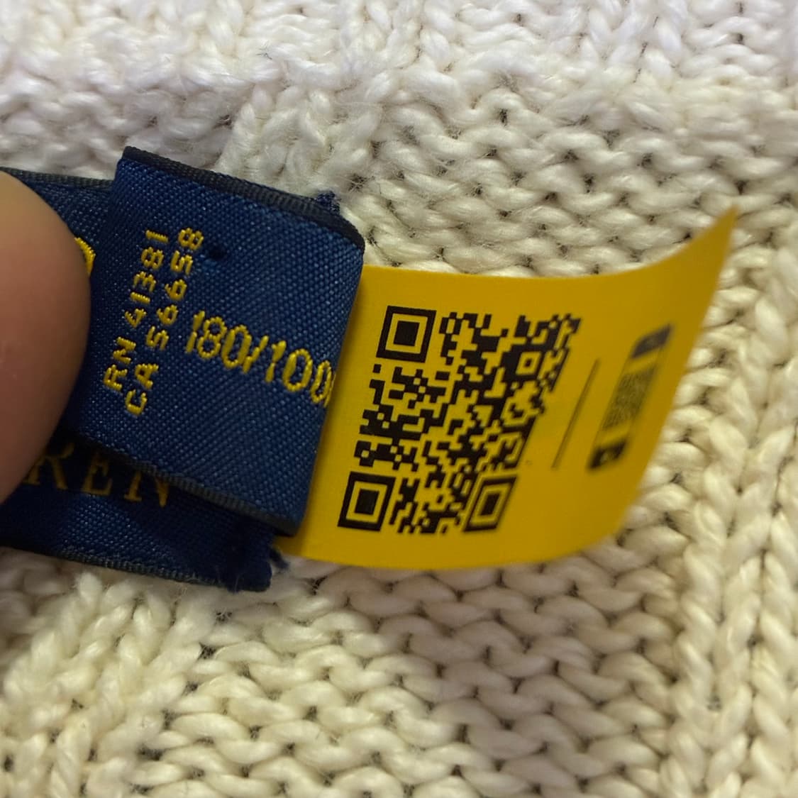 폴로 꽈배기니트 아이보리 100 상품이미지5