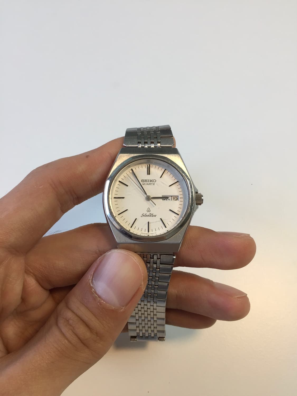 80s seiko silver wave quartz day-date 상품이미지5