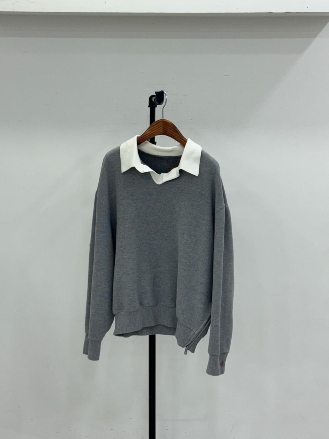 시스템 옴므 오픈 카라 니트 상품이미지1