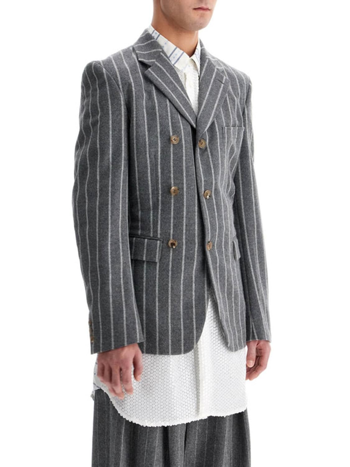 24aw 꼼데가르송 옴므플러스 스트라이프 버튼 자켓 m 상품이미지1