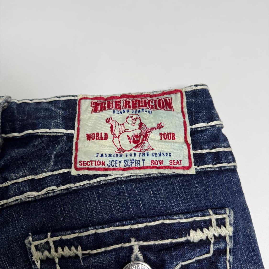 트루릴리전 Y2K 흰색스티치 빌리슈퍼티 로우라이 즈 데님팬츠 상품이미지7