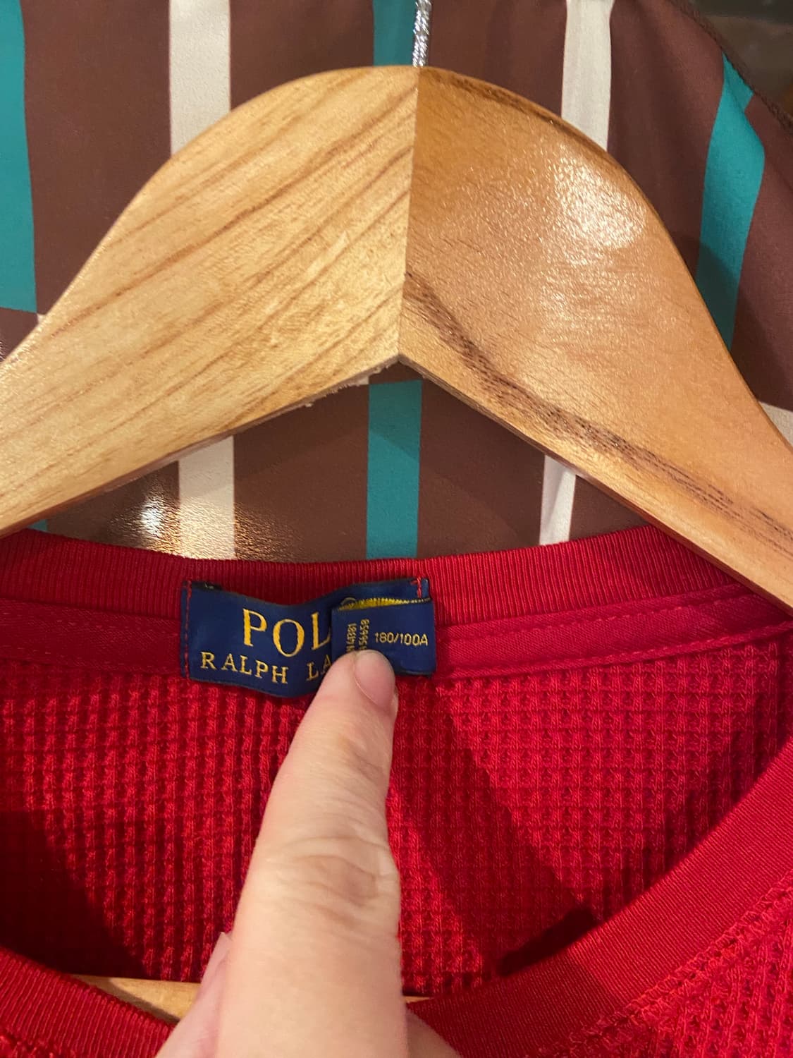 폴로 랄프로렌 와플 긴팔티 레드 상품이미지4
