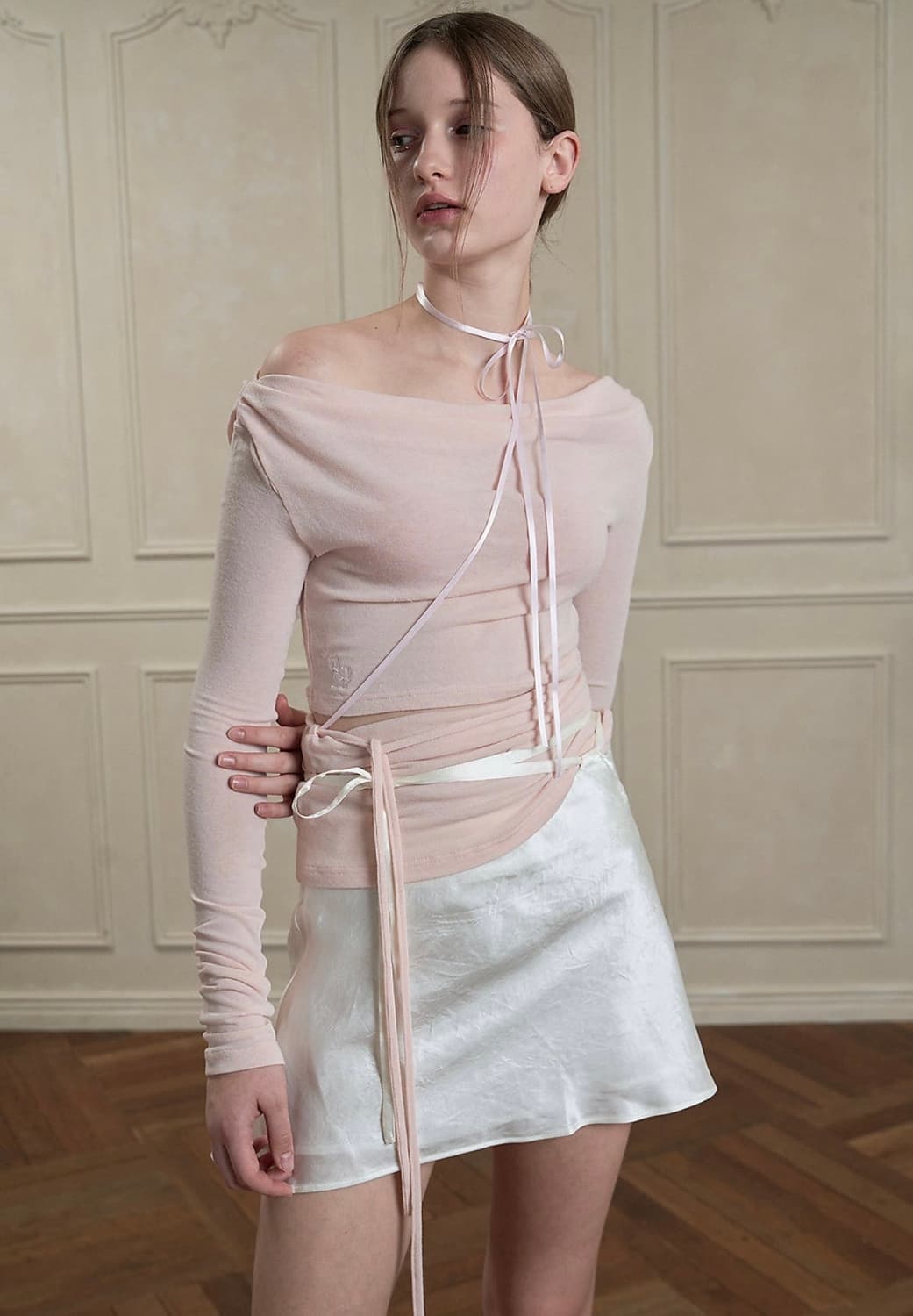 (닝닝 착용) 페인오어플레져 suave top 핑크 수아베 탑 페오플 상품이미지3