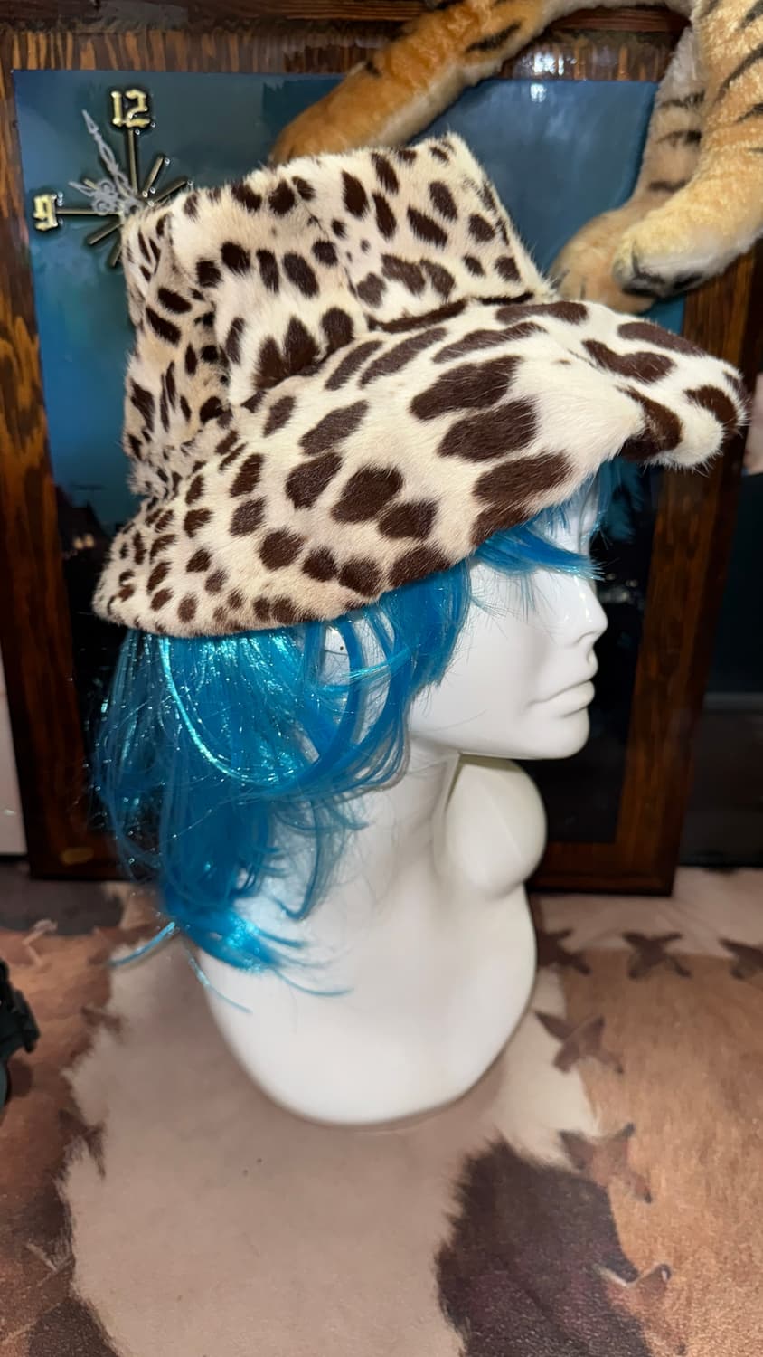vintage Leopard hair-on leather hat 상품이미지2