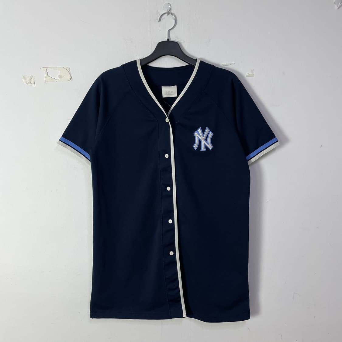MLB 뉴욕 양키스 반팔 베이스볼 셔츠 네이비 상품이미지1