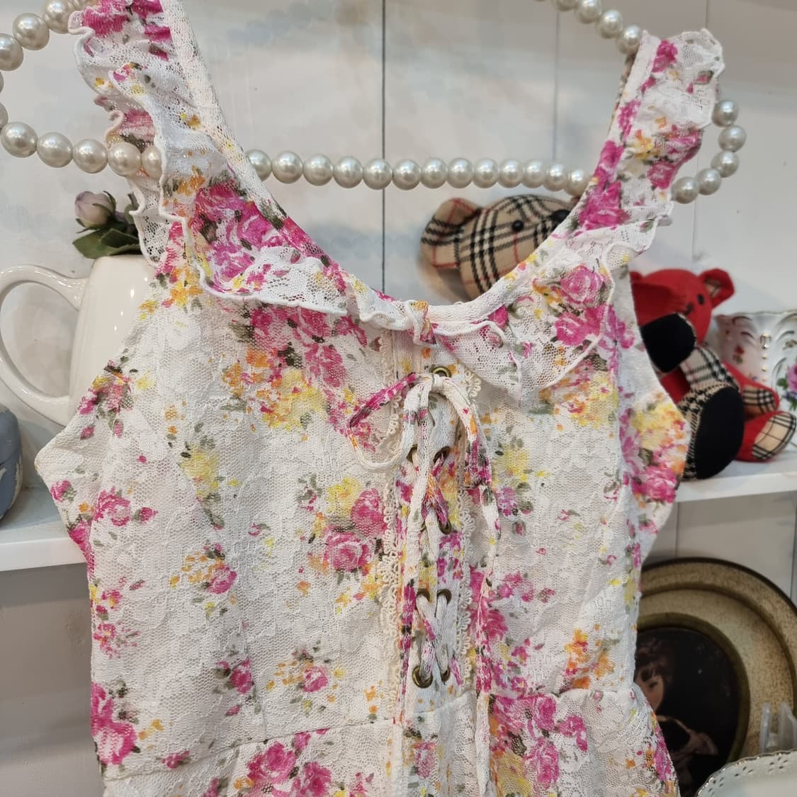 LIZ LISA 플로럴 레이스 프릴 원피스 상품이미지4