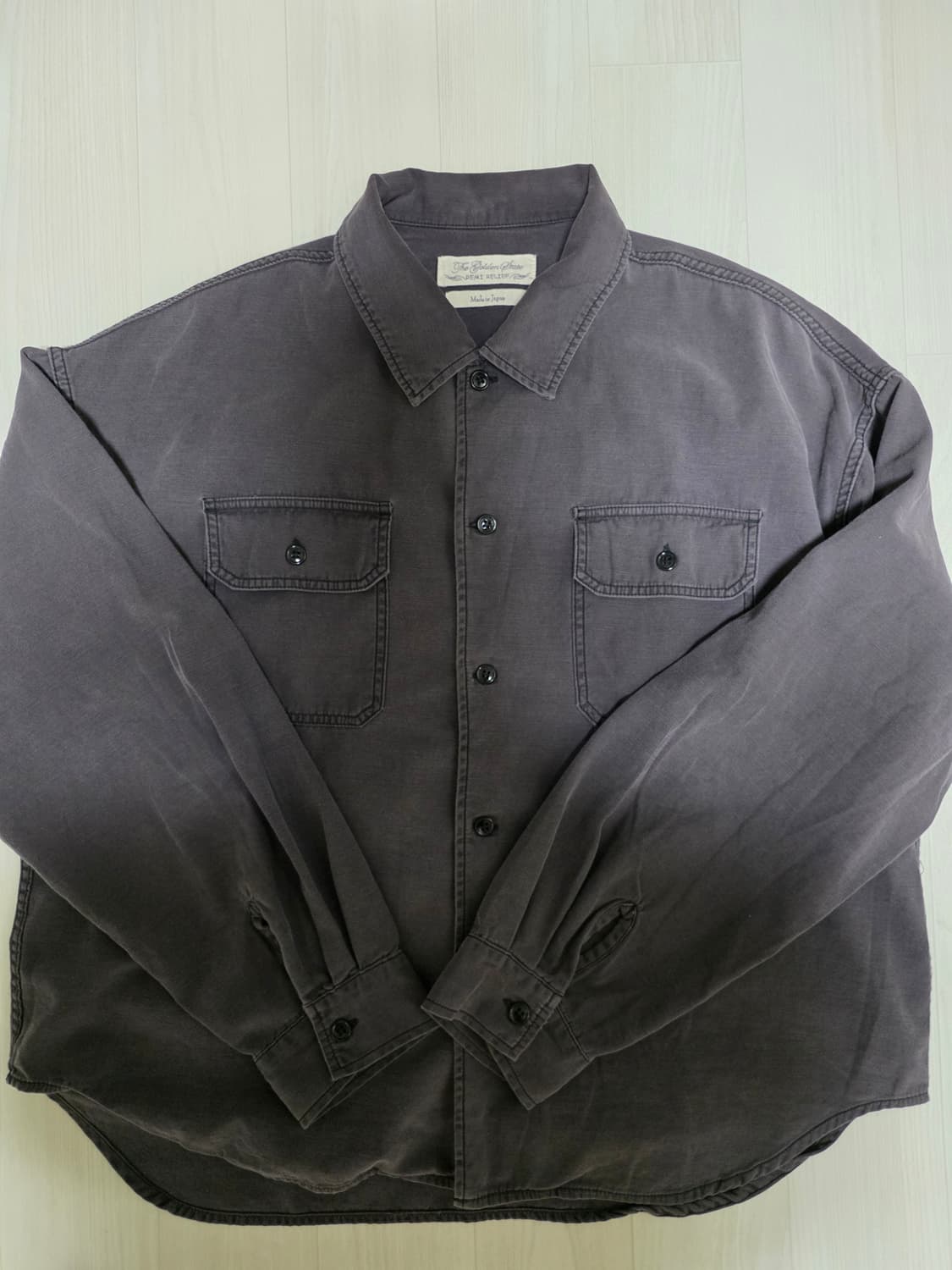 레미릴리프 와이드 밀리터리 셔츠 차콜 XL 상품이미지3