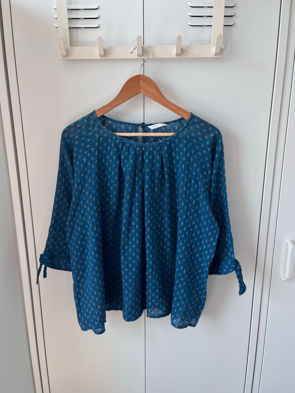 Persodea 스즈코 아오이유우 청록 패턴 블라우스 상품이미지6