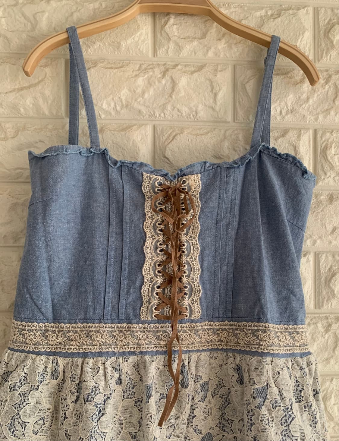 아일렛 스모크 밴딩 뷔스티에 원피스 상품이미지2