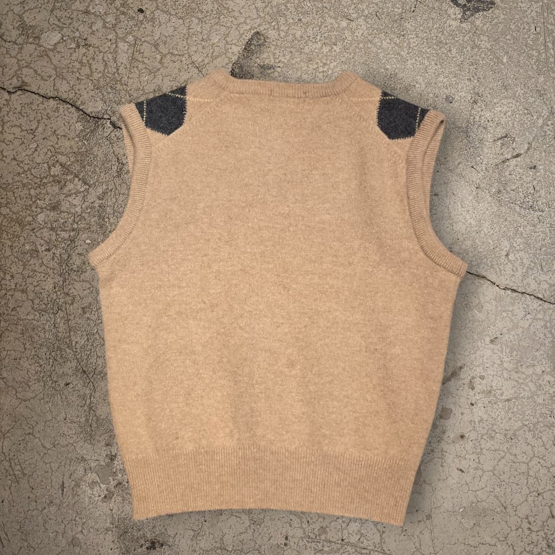 90s L.L.Bean 아가일 니트 조끼 램스울 상품이미지5