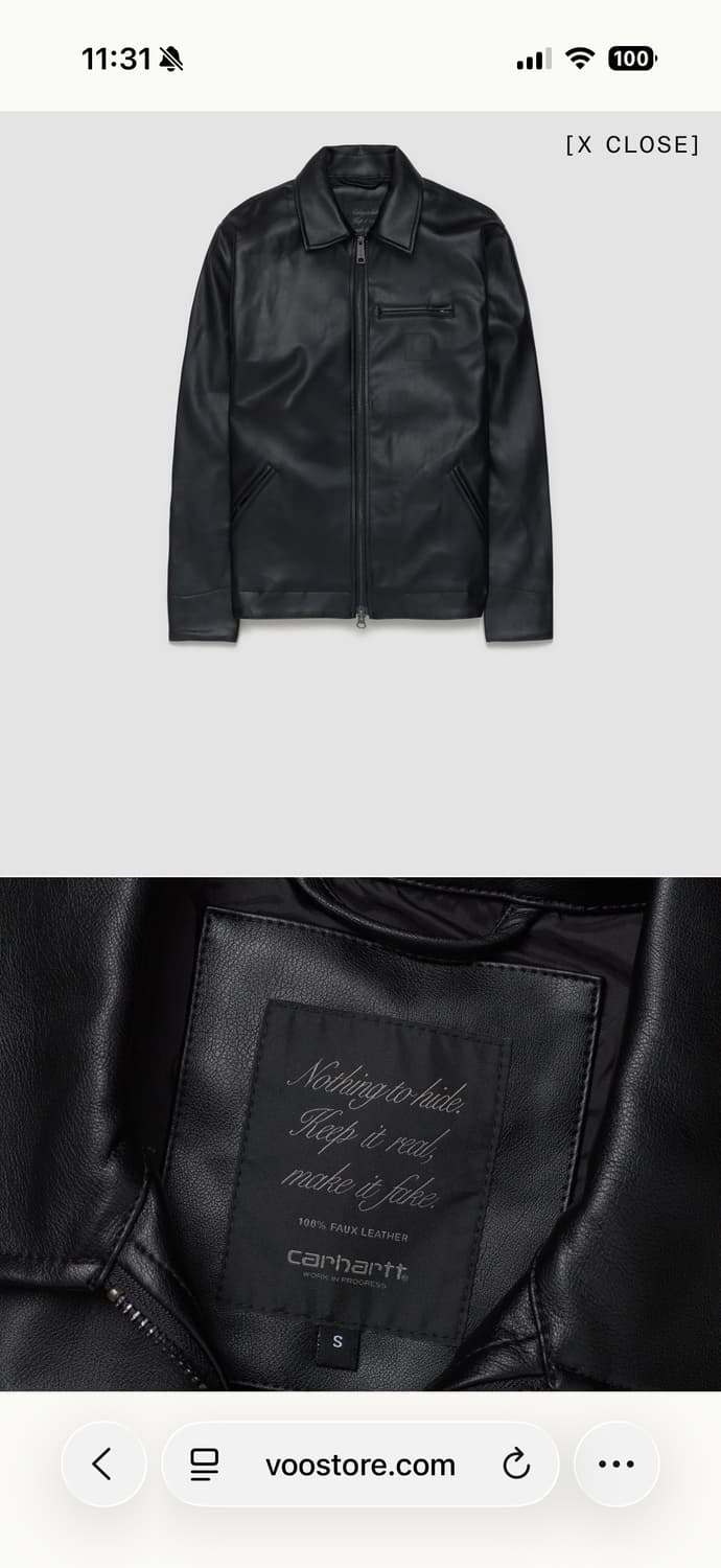 칼하트 wip 디트로이트 레더 재킷 L 상품이미지1