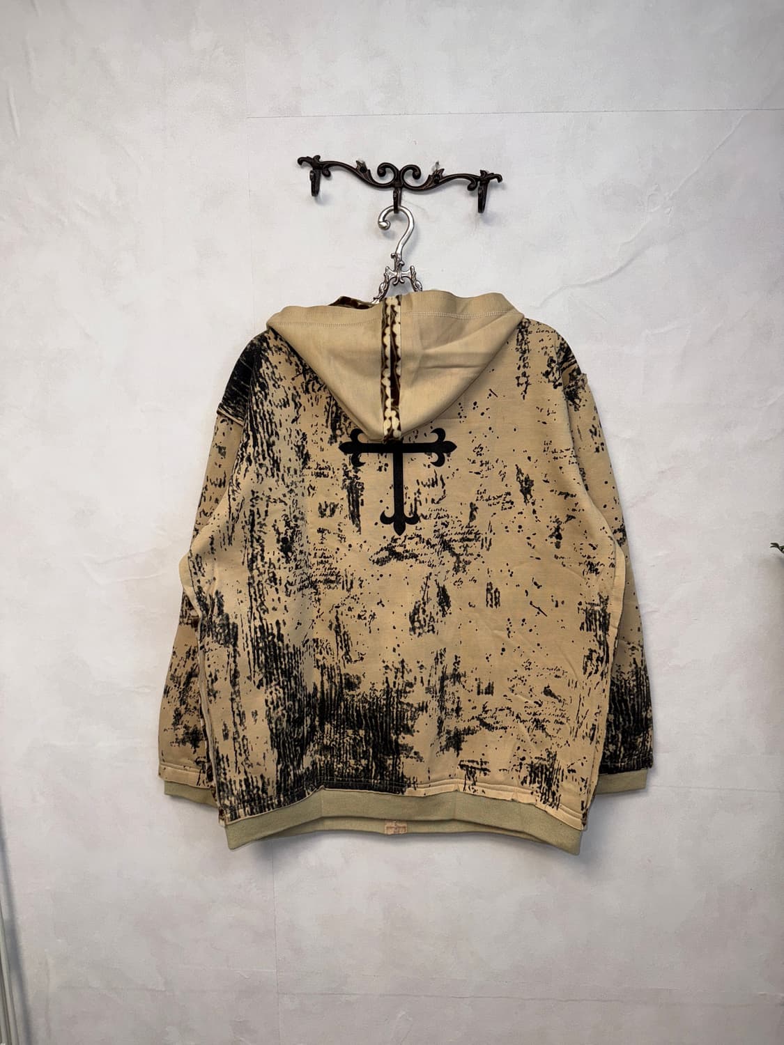 Affliction beige goth punk graphic 후드집업 상품이미지3