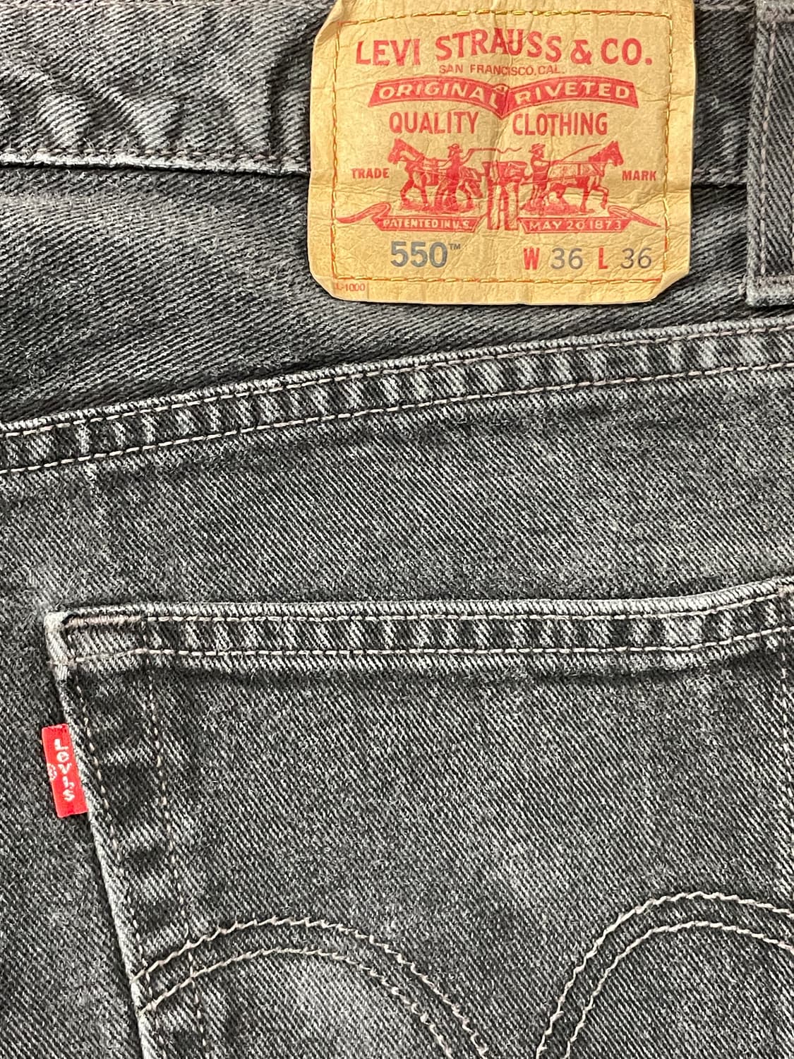 Levi's 550 흑청 데님 팬츠 상품이미지7