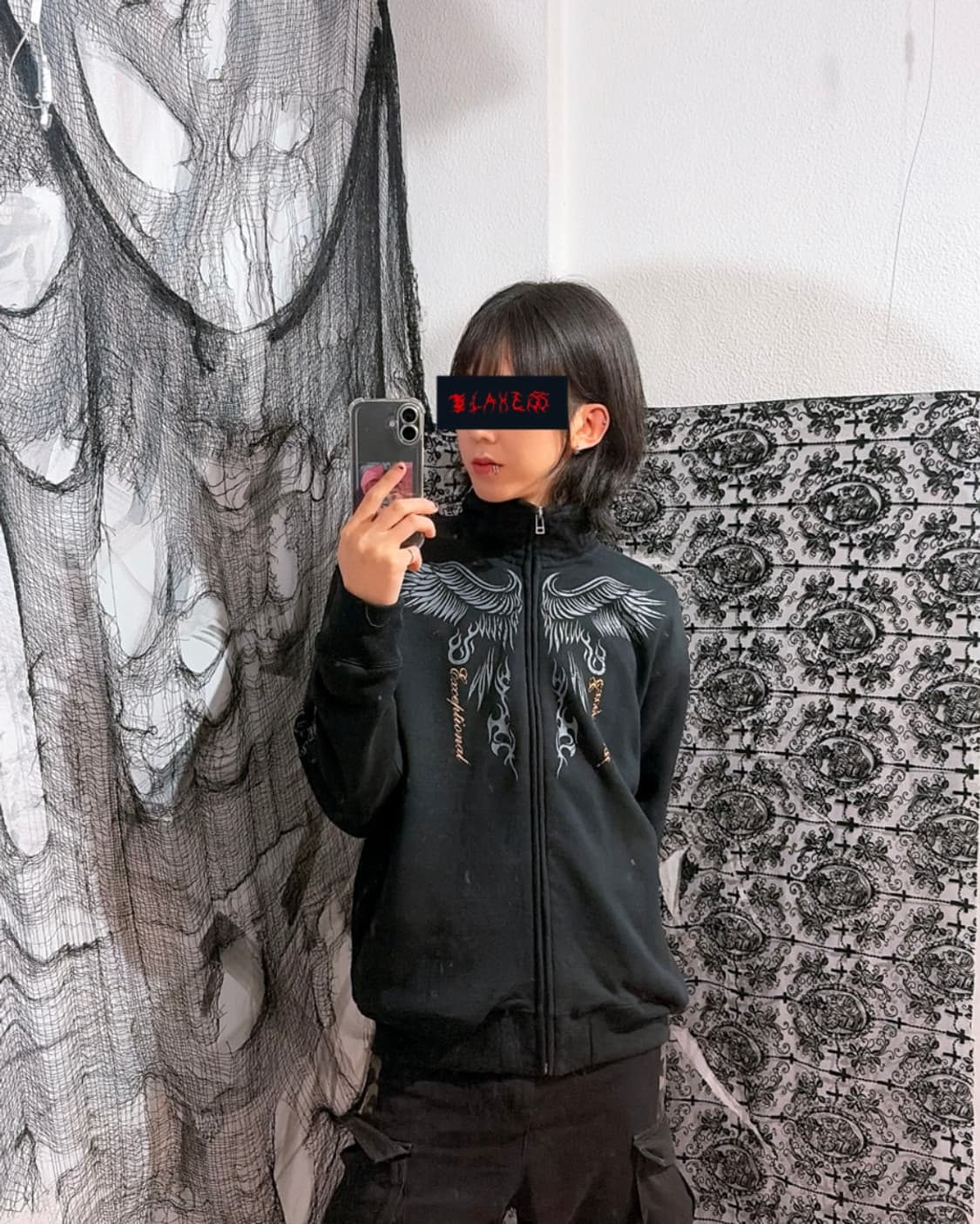 00's Gothic wing lettering jersey unisex 상품이미지4