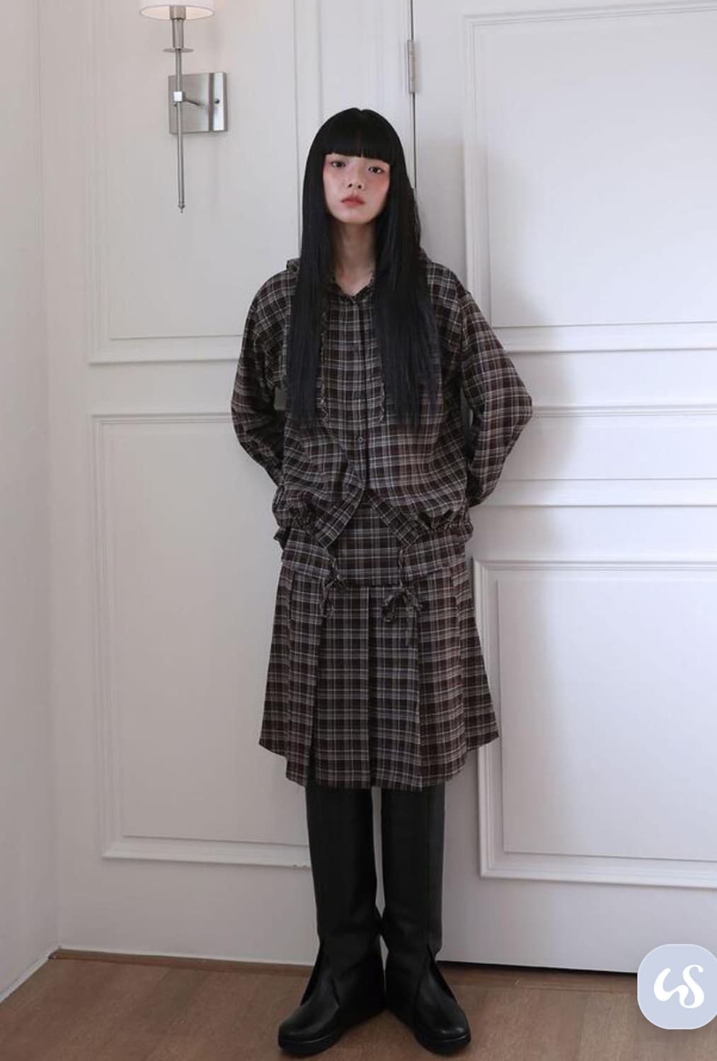 어글리쉐도우 tulip midi skirt brown  상품이미지1