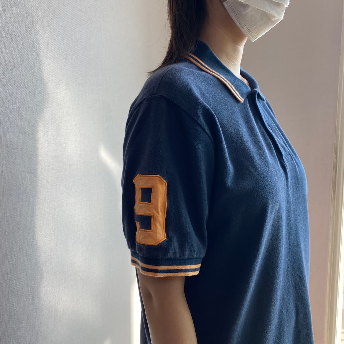 🏀 [Champion] 빈티지 네이비 & 골드 링거 피케 셔츠 상품이미지3