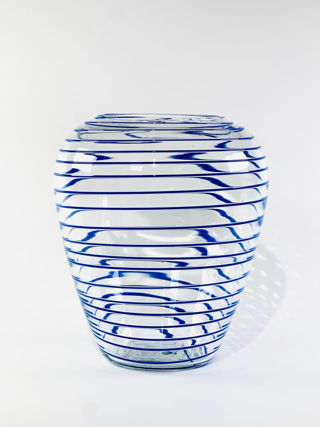 Vintage blue coil artglass vase 상품이미지4