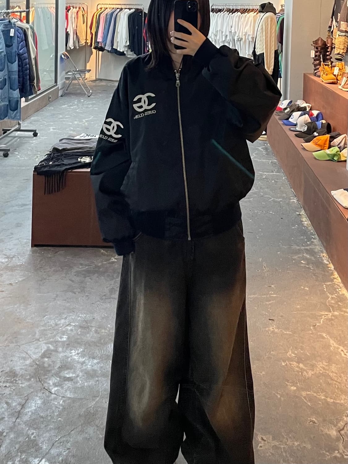 게스클럽 올드스쿨 빅로고 항공자켓 H1027 상품이미지1