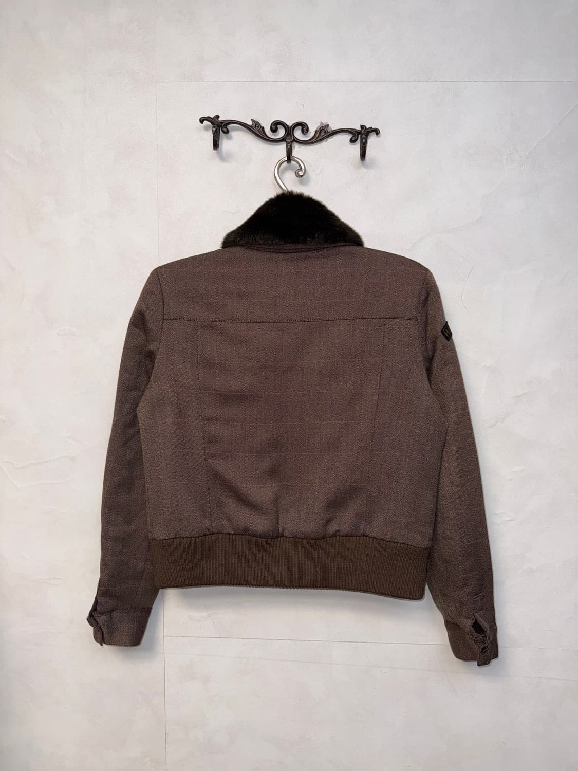 Tommy Hilfiger brown fur collar wool 봄버 상품이미지5