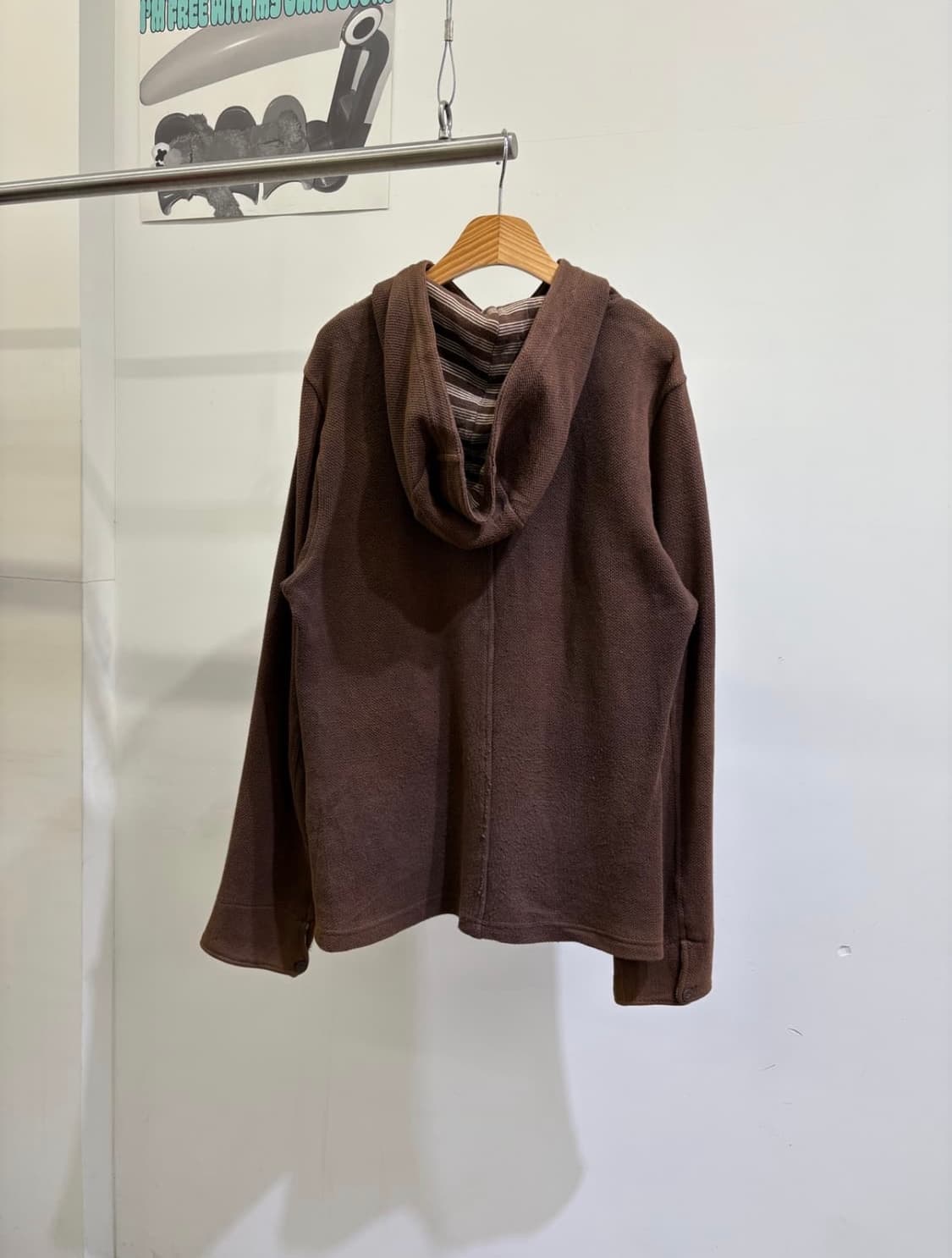 버튼 후드집업 자켓 브라운 상품이미지3