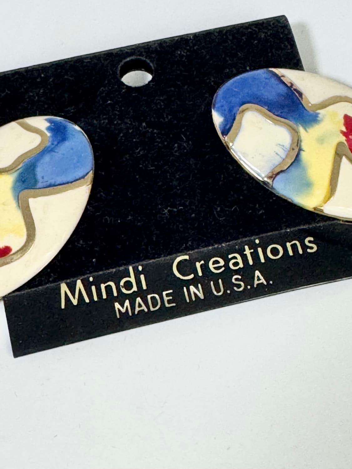 USA 90s Mindi Creations 에나멜 추상화 빈티지 귀걸이 상품이미지3