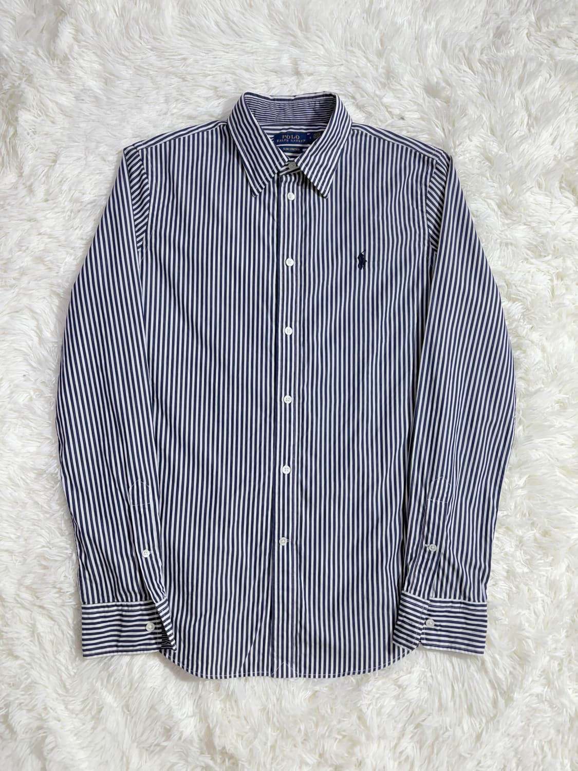 폴로 랄프로렌 네이비포니 딱붙핏 스트라이프 셔츠  상품이미지3