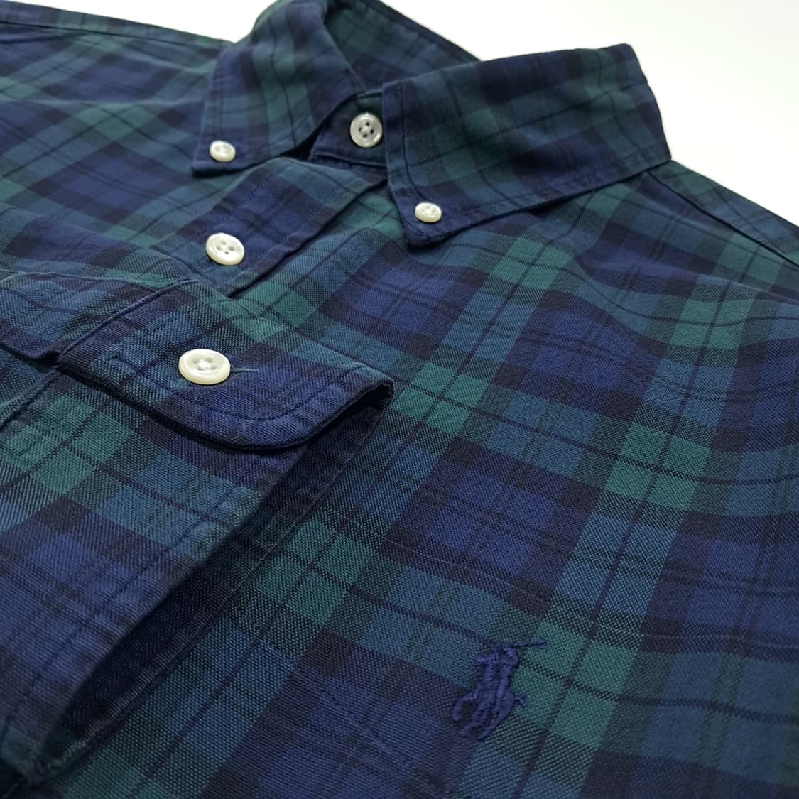 CL899 L 폴로 슬림핏 블랙워치 타탄체크 셔츠 남방 상품이미지4