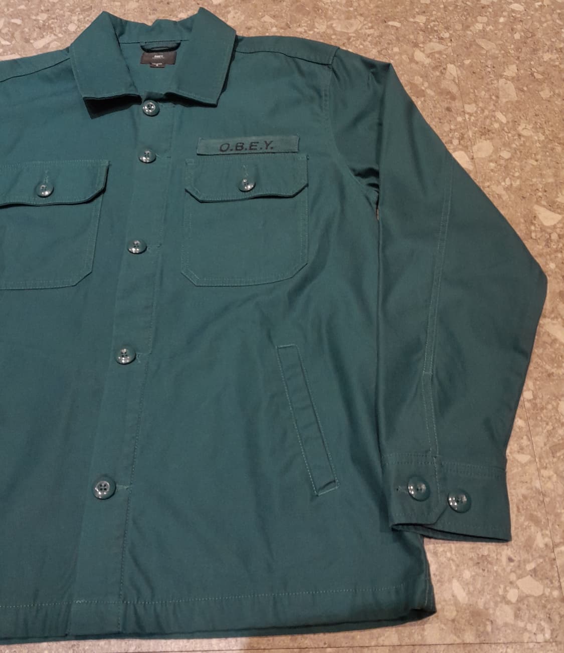 💥오베이 워크 셔츠자켓 그린 (M) 상품이미지3