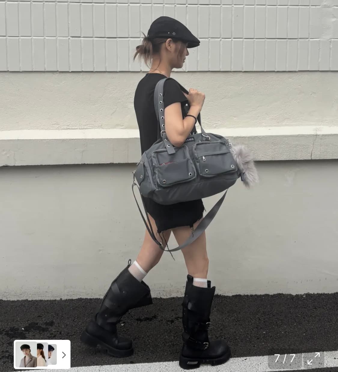 (새상품) 블랙퍼플 베레모 헌팅캡(정가5만원) 상품이미지2