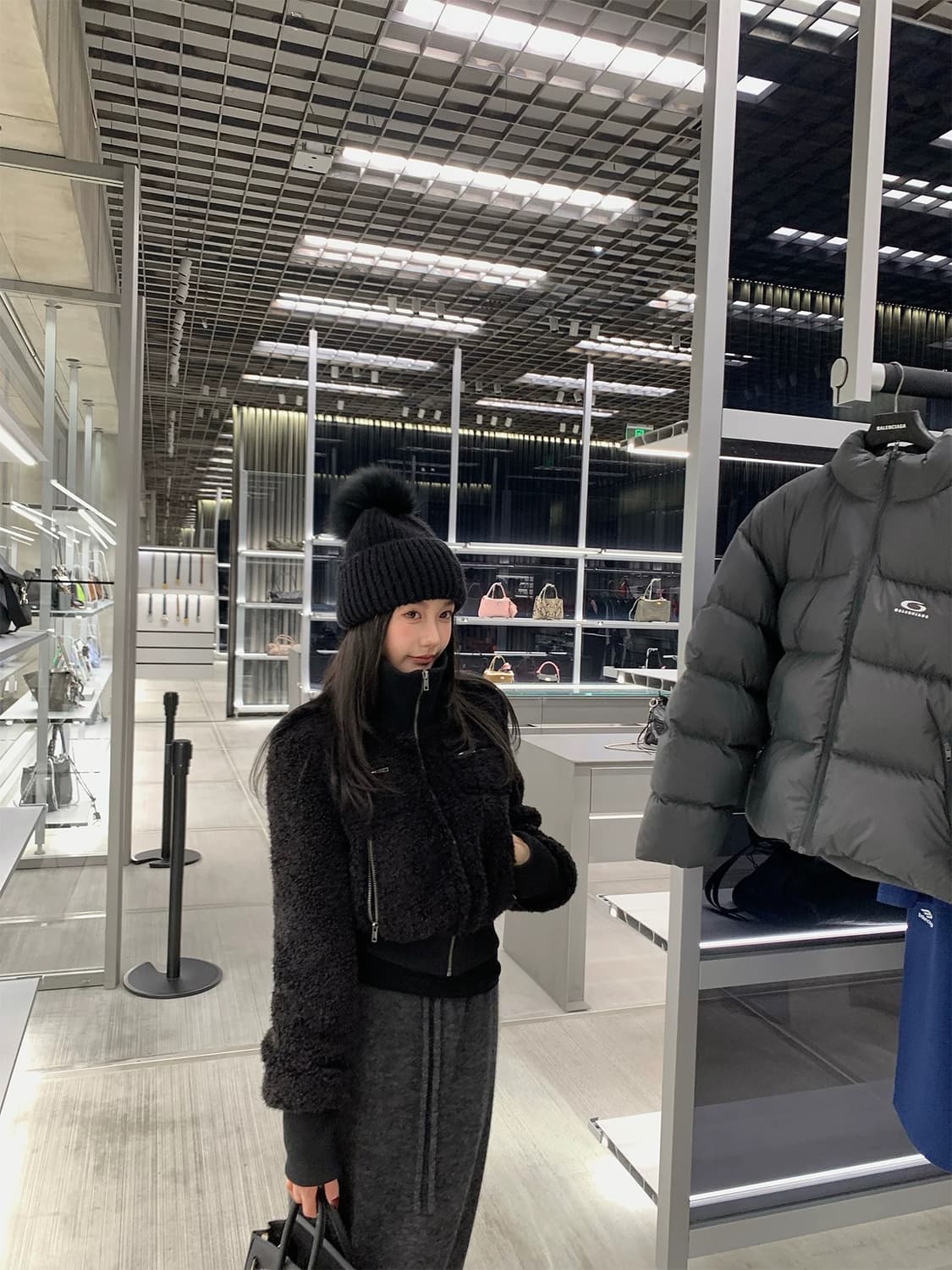 크롭 퍼 집업 자켓 상품이미지1