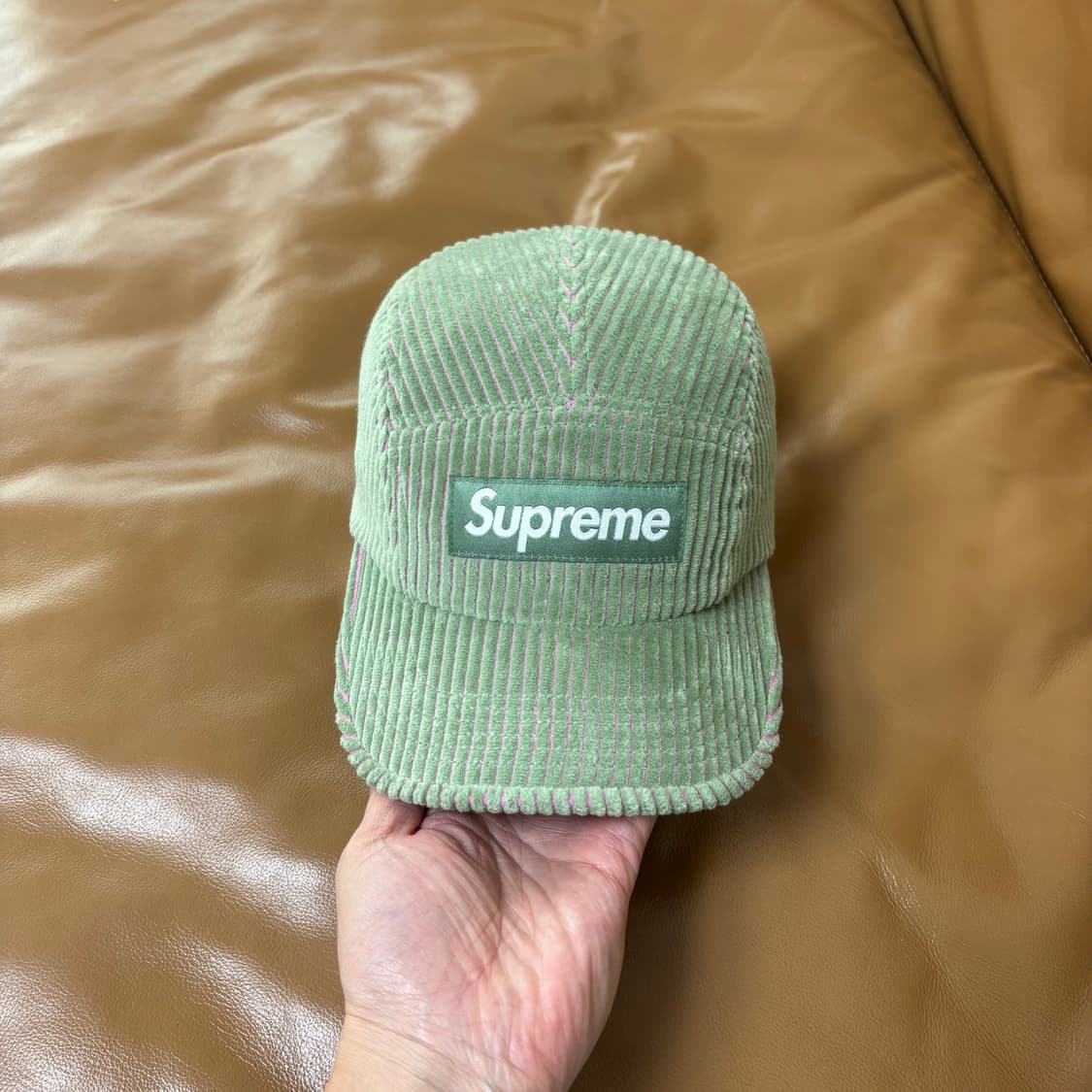 Supreme 슈프림 코듀로이 투톤 그린 캠프캡 모자 Corduroy 상품이미지2
