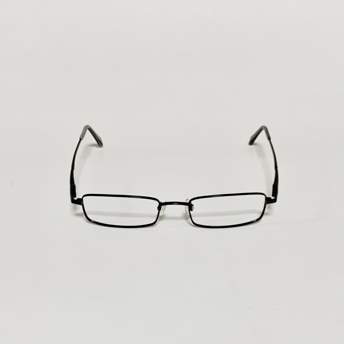 904 빈티지 데드스탁 Y2K 슬림 직사각 메탈 안경 블랙 프레임 픽키 상품이미지2